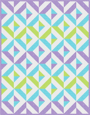 Diamond Day free quilt pattern, finished 70 by 90 inches, pastel colourway