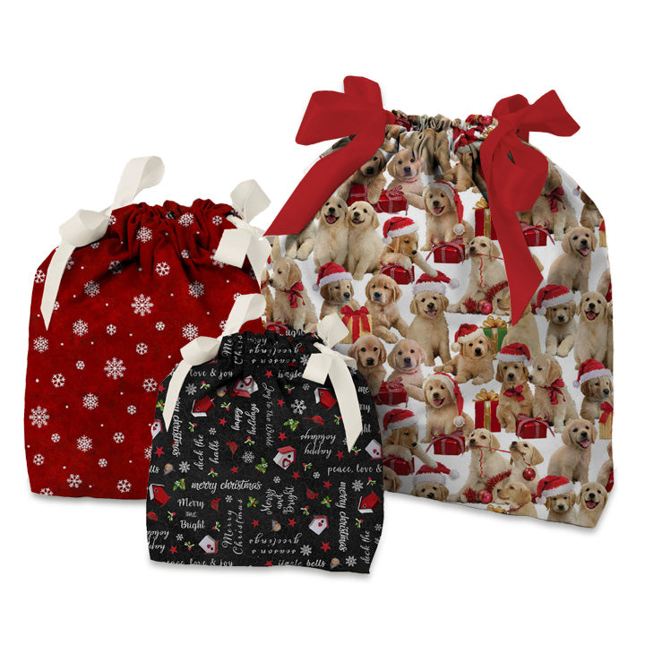 Fast & Easy Gift Bags - FREE DOWNLOAD (Golden Christmas)