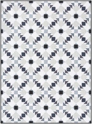 Free Elegant Highland Quilt Pattern: Create a Sophisticated Gray and White Geometric Quilt