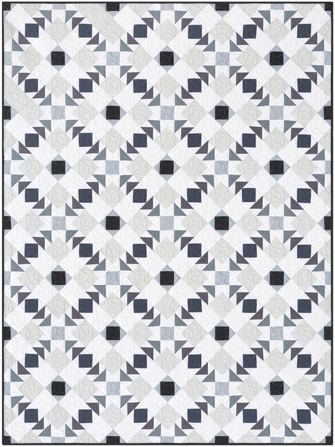 Free Elegant Highland Quilt Pattern: Create a Sophisticated Gray and White Geometric Quilt