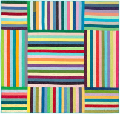 A clean, modern quilt with a sense of lift and movement, finished at 78 by 82 inches