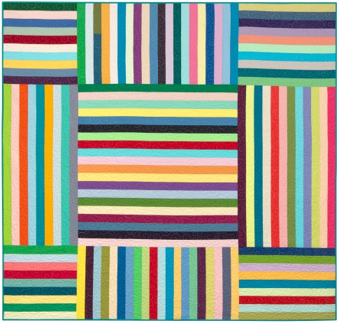 A clean, modern quilt with a sense of lift and movement, finished at 78 by 82 inches