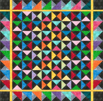 Quarter Square Free Quilt Pattern, 84 inch finished quilt