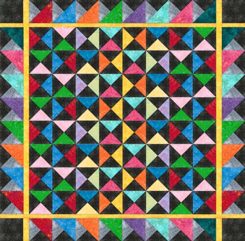 Quarter Square Free Quilt Pattern, 84 inch finished quilt