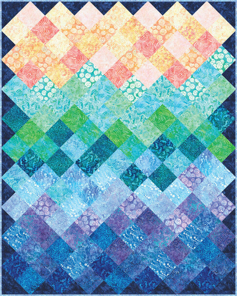 Tidal Wave Quilt Pattern - Stunning Ocean-Inspired Diagonal Design
