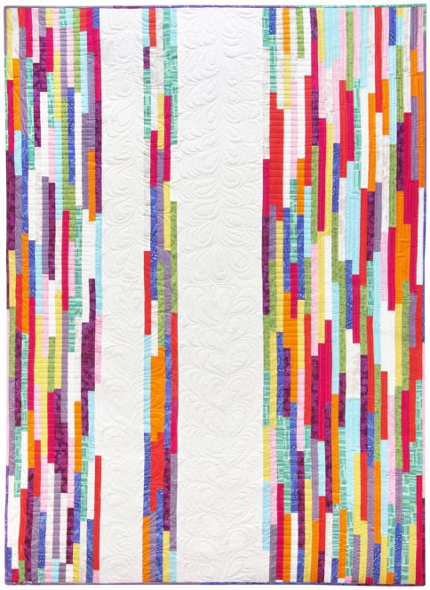 A bright, cheerful spring quilt made from fat quarters