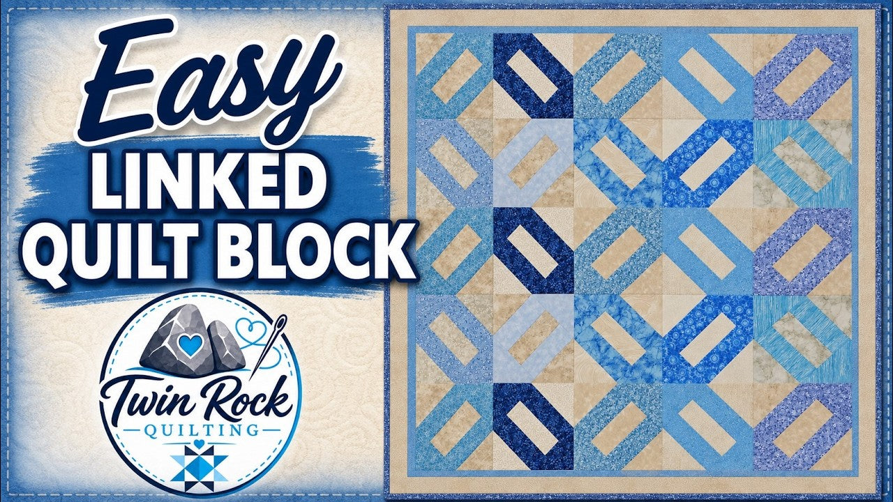 Centring a corner triangle with a crease on a linked chain quilt block
