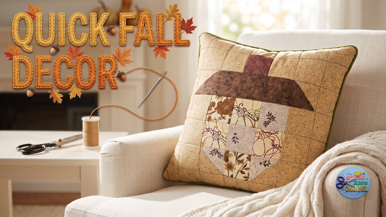 An acorn quilt block showing stitched corners and structure choices