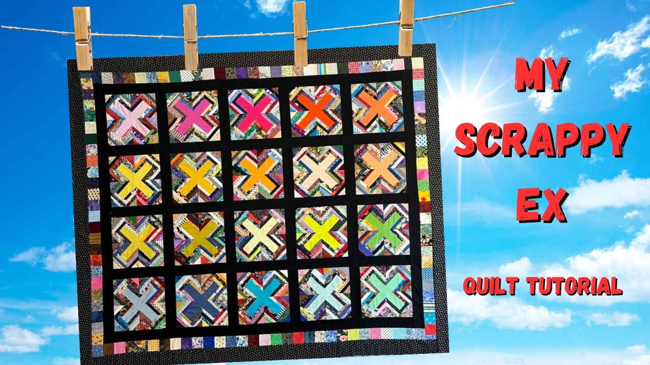 A Scrappy X-Block Quilt Tutorial for Your Stash