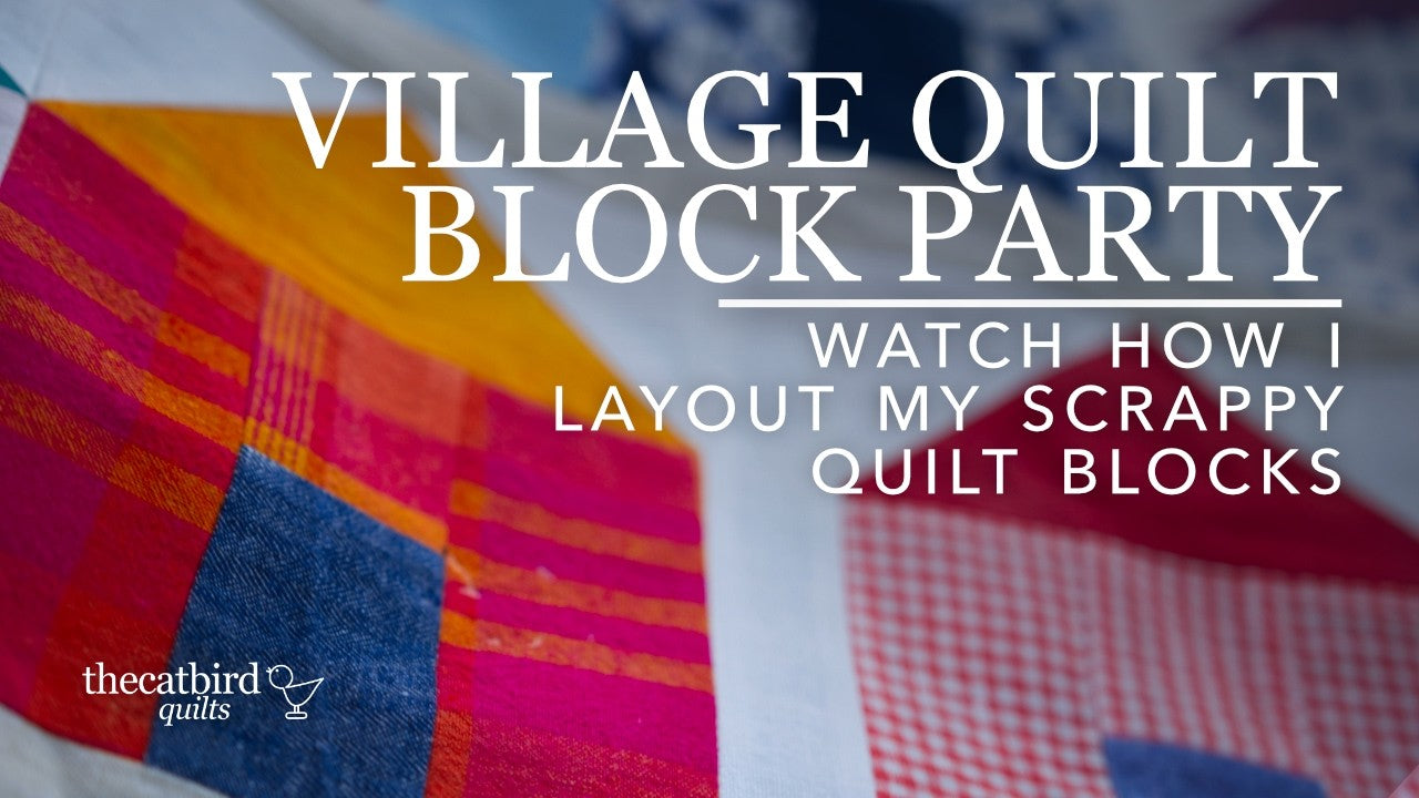 Village quilt layout with house blocks