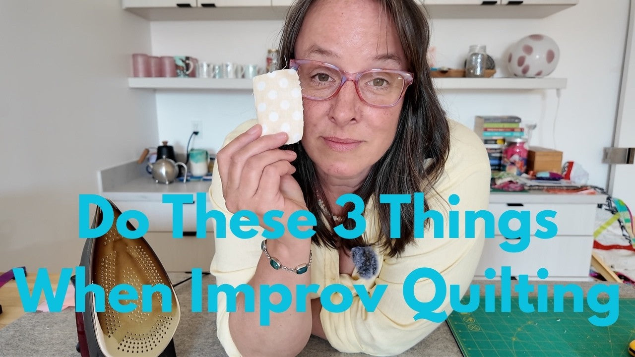 Improv quilting blocks in progress