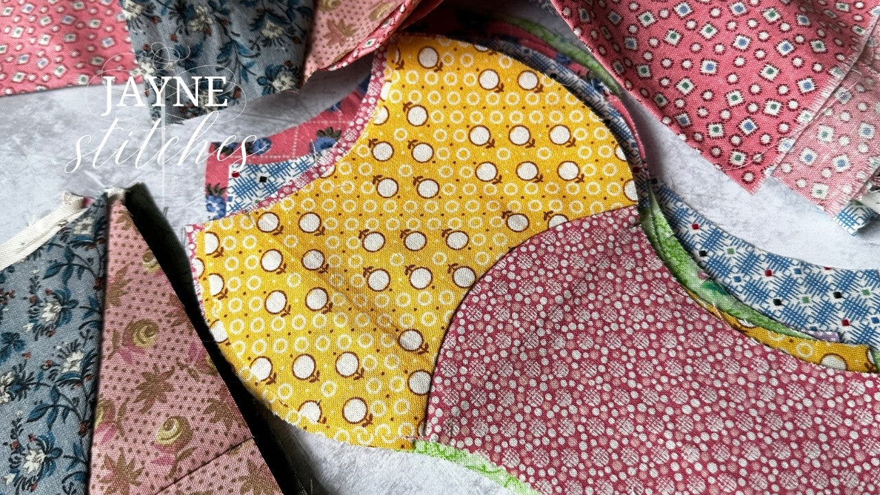 Hand piecing curved seams for an Apple Core quilt block