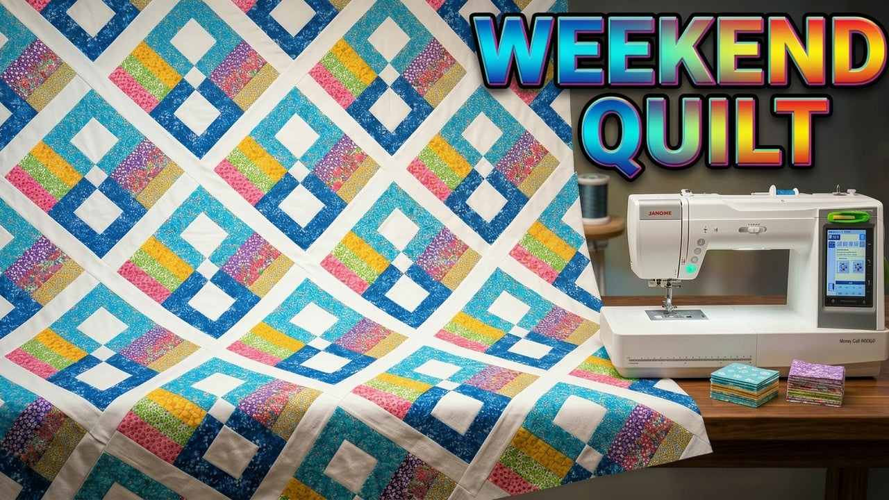 Yvonne sewing the Prairie Posies quilt from a pre-cut kit in a Fabric Hut tutorial