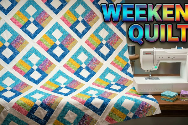 Yvonne sewing the Prairie Posies quilt from a pre-cut kit in a Fabric Hut tutorial