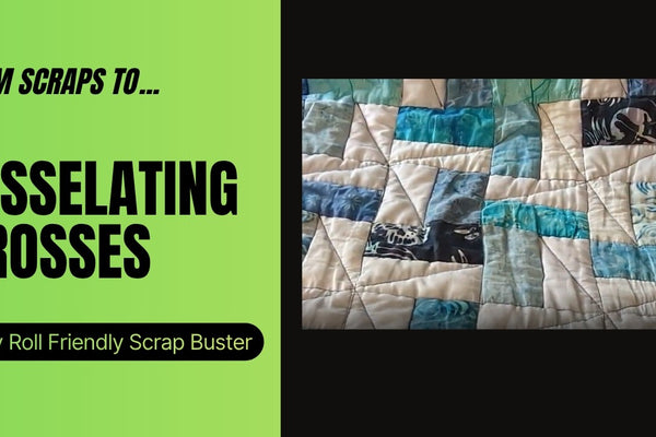 From jelly roll scraps to crosses, a scrap buster quilt idea, video by That Crafty Cow