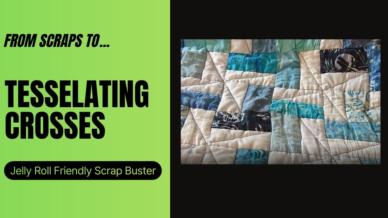 From jelly roll scraps to crosses, a scrap buster quilt idea, video by That Crafty Cow