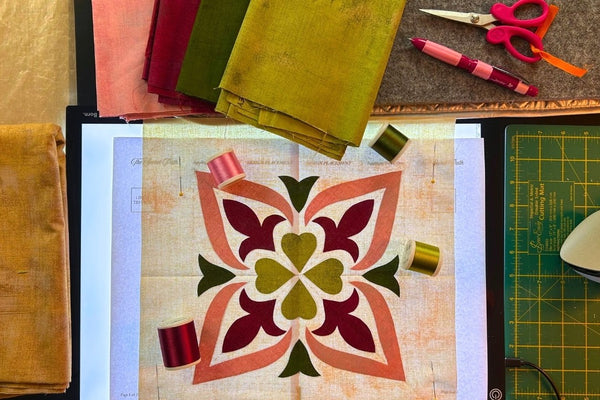 Raw Edge Applique European Tile Block