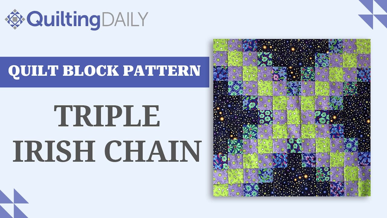 A Triple Irish Chain block built from strip bands in sequence