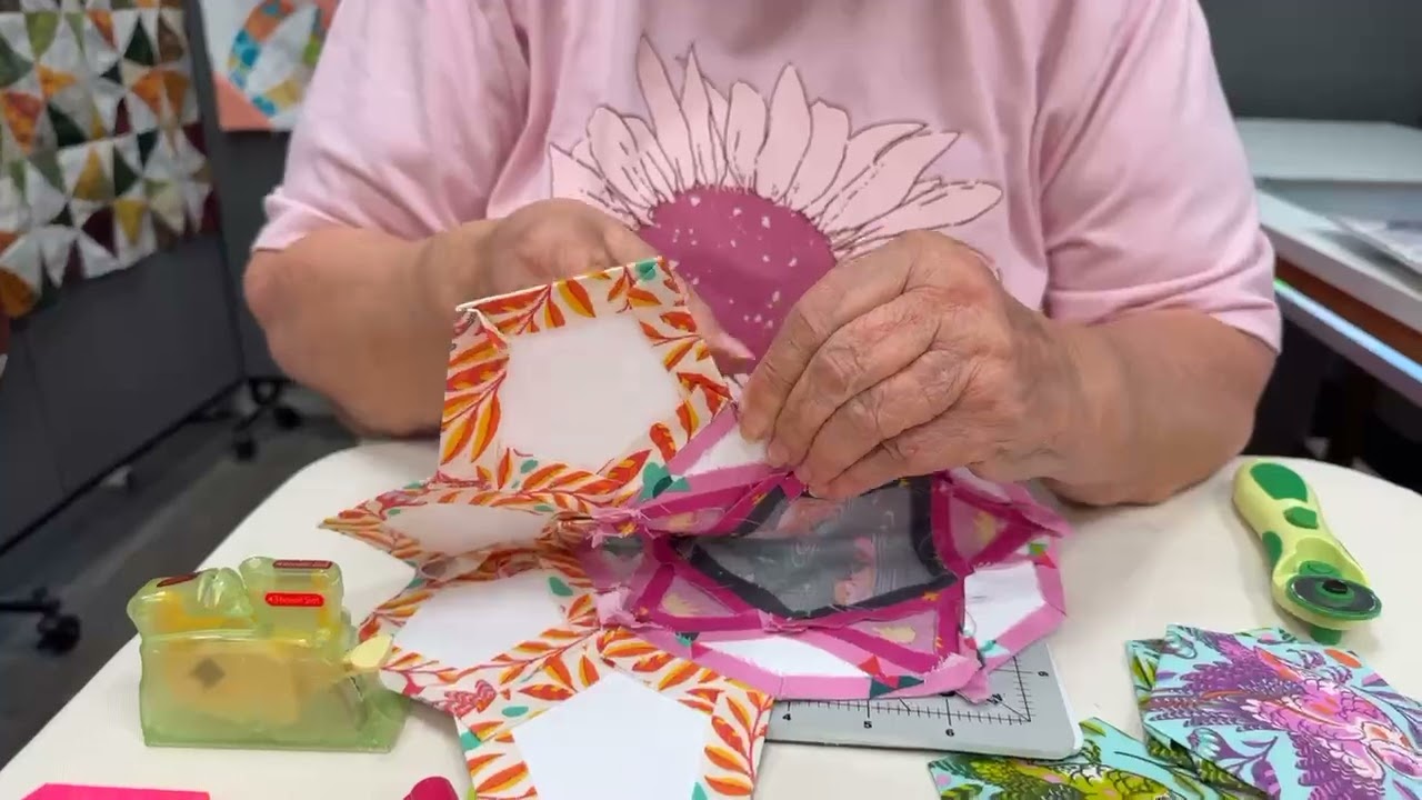 English paper piecing basting and stitching techniques