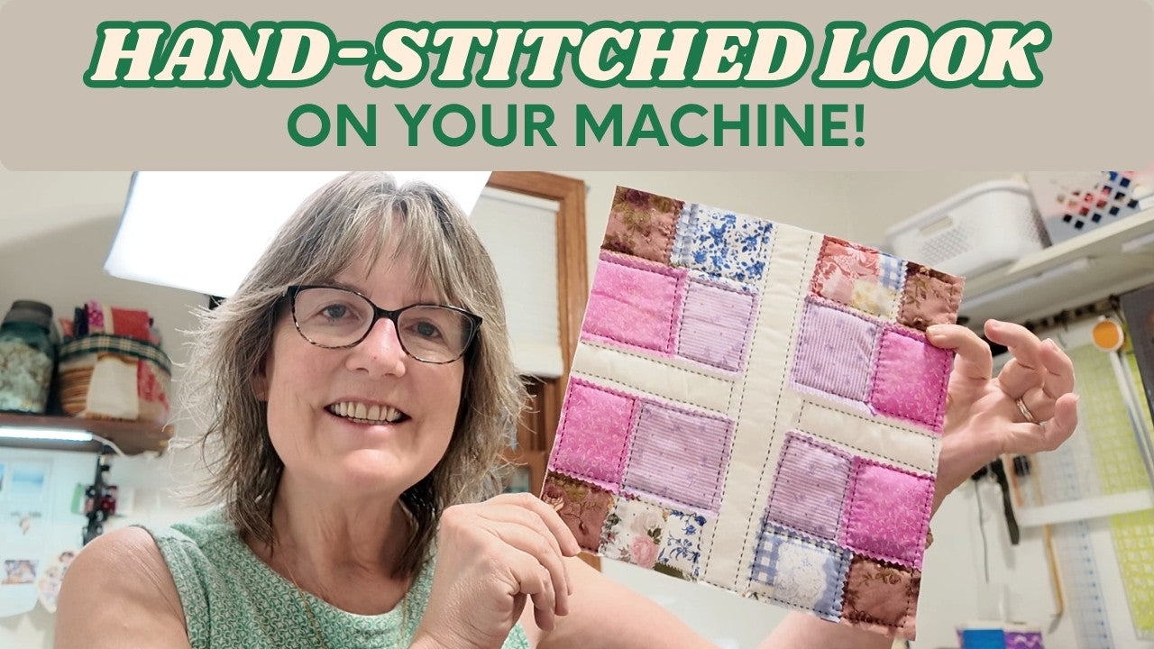 A Scrappy Improv Block with a Hand-Stitched Look