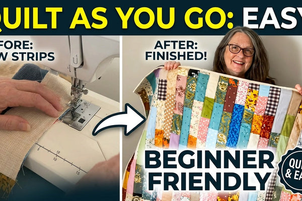 Patchwork quilt as you go technique tutorial