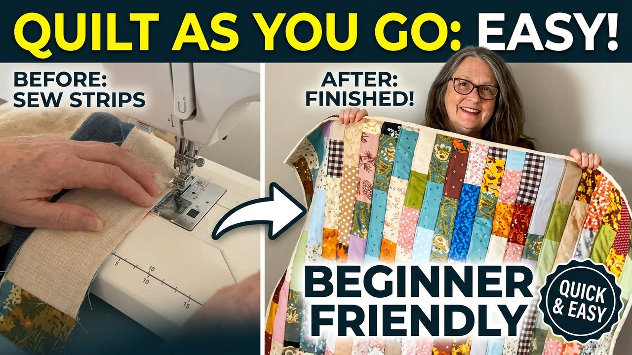 Patchwork quilt as you go technique tutorial