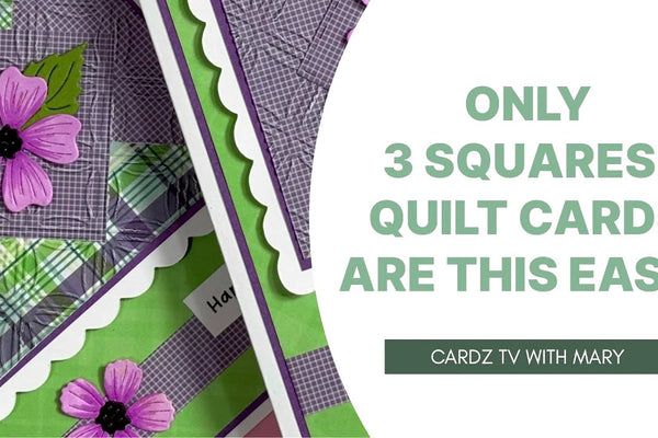 Quilt inspired greeting cards made from three squares tutorial