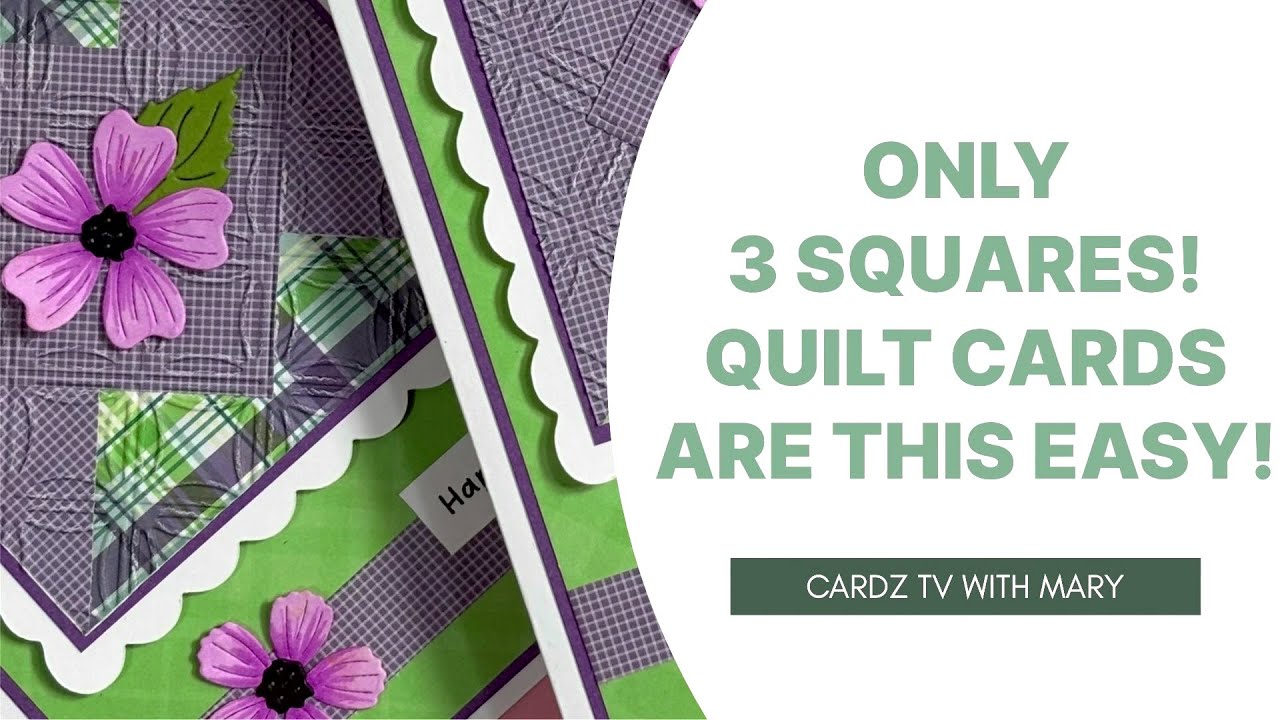 Quilt inspired greeting cards made from three squares tutorial