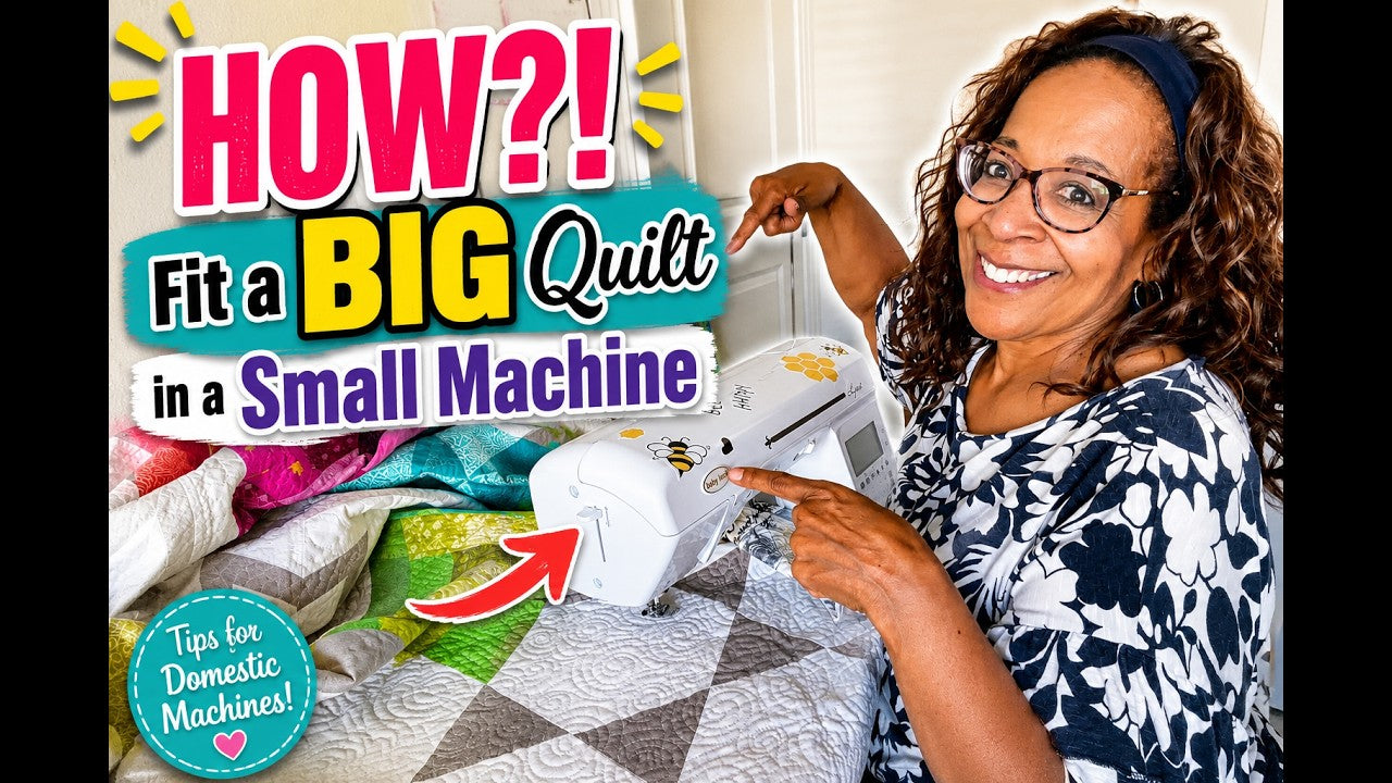 Fitting a large quilt in a domestic sewing machine