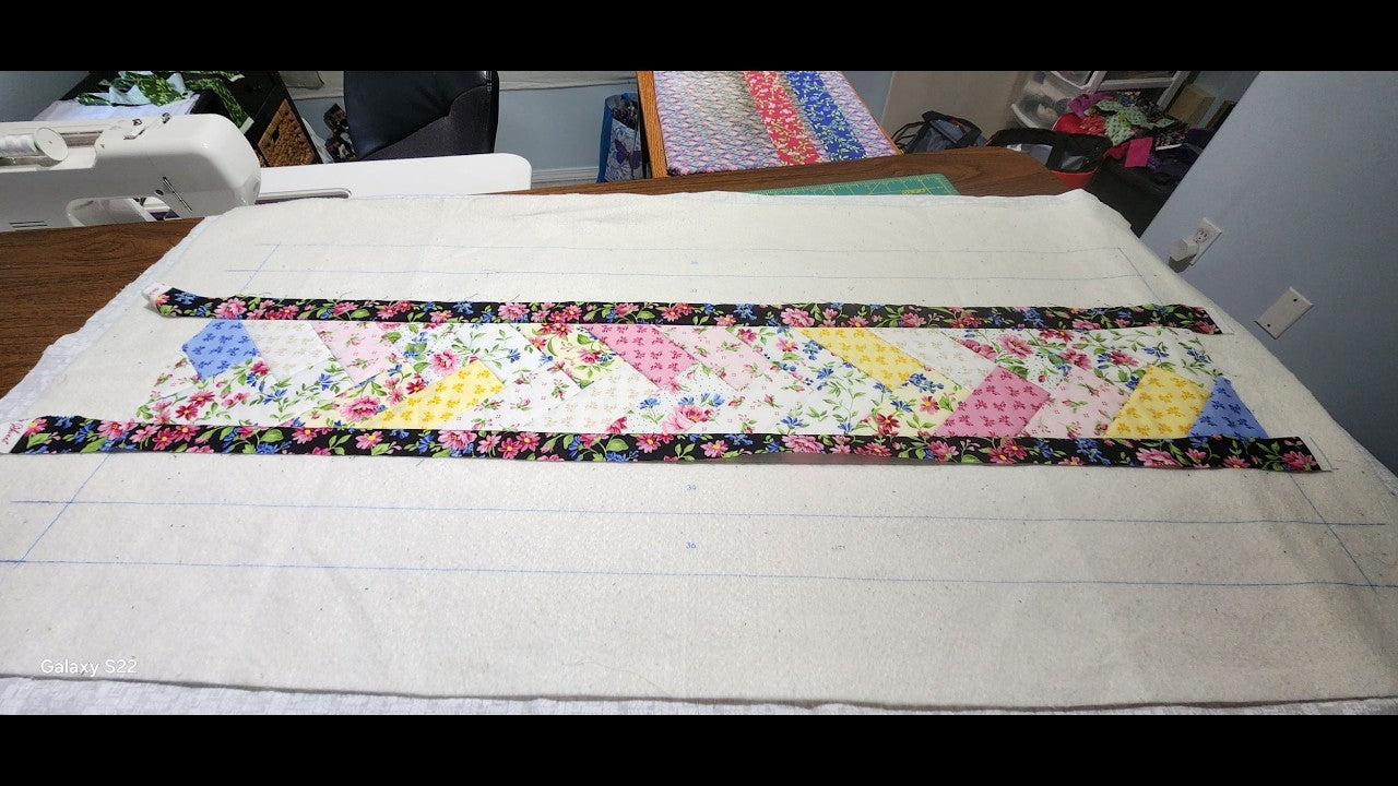 Quilted Table Runner on Preprinted Batting with Kelley's Quilts Plus