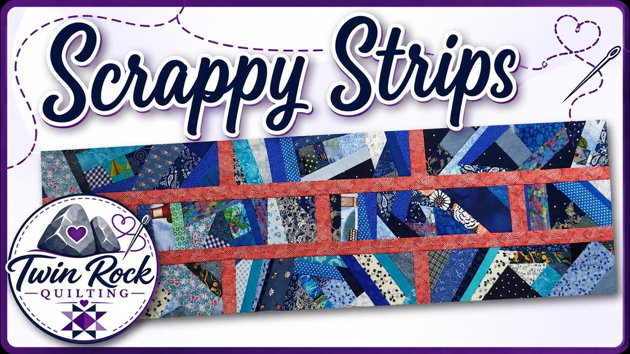 A beautiful strip quilt made from fabric strips