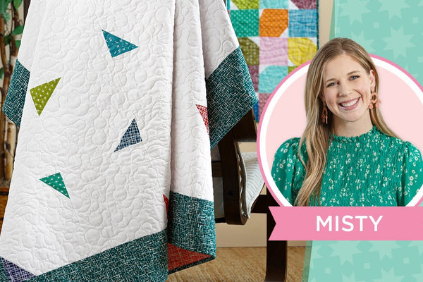 Misty from Missouri Star Quilting demonstrates how to make an easy snowballed confetti quilt
