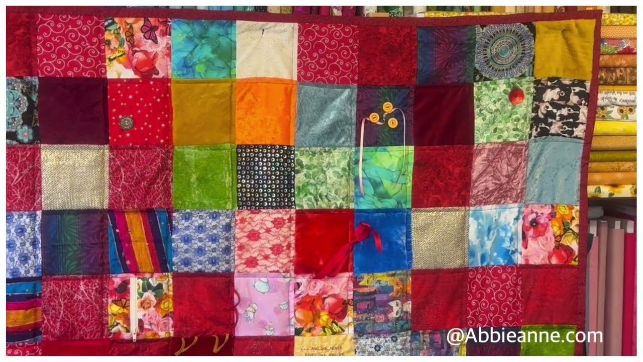 Sensory quilt, how and why to make one, video by Abbieanne Patchwork Quilting and Textiles