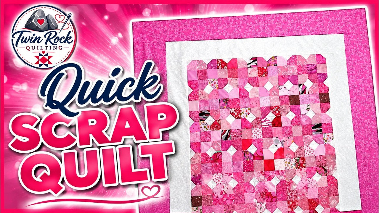 A quick, beautiful quilt made from leftover fabric pieces