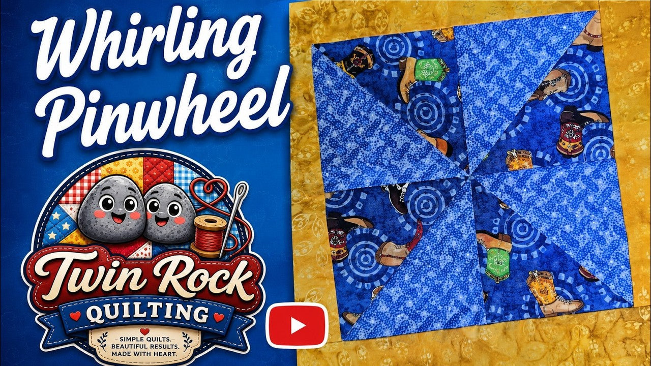 A Whirling Pinwheel Quilt Block That Looks Like It Is Spinning