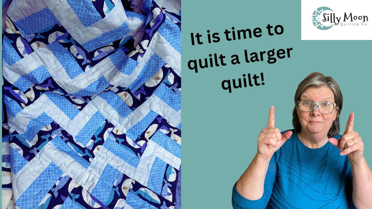 A large quilt worked from the centre outwards on a domestic machine