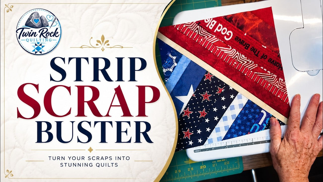 A colourful strip quilt made from leftover fabric strips