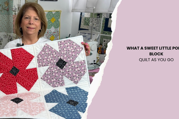 A sweet little poppy quilt as you go block