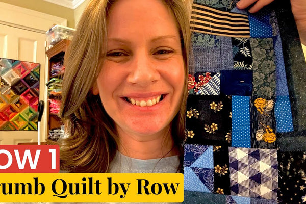 Improv pieced units brought to one shared size before joining into rows
