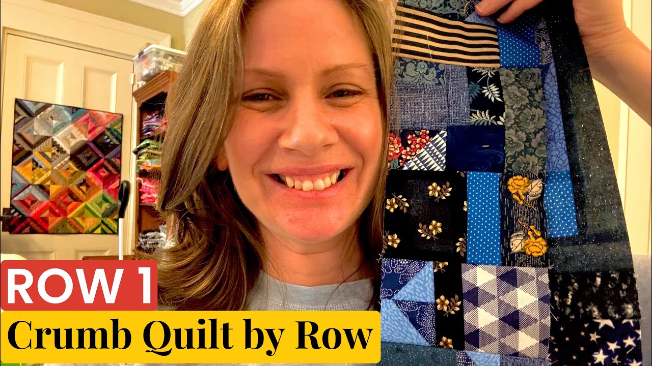 Improv pieced units brought to one shared size before joining into rows