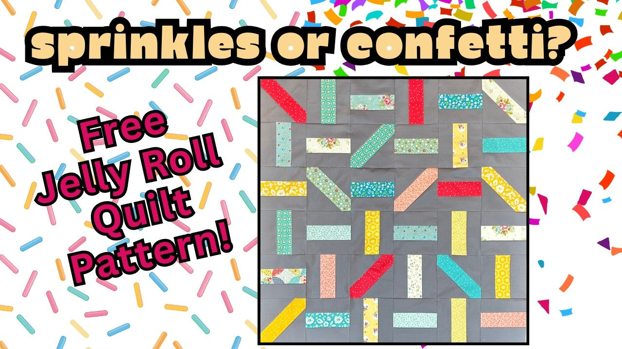 A quick and easy jelly roll strip quilt made from a roll of pre-cut fabric strips
