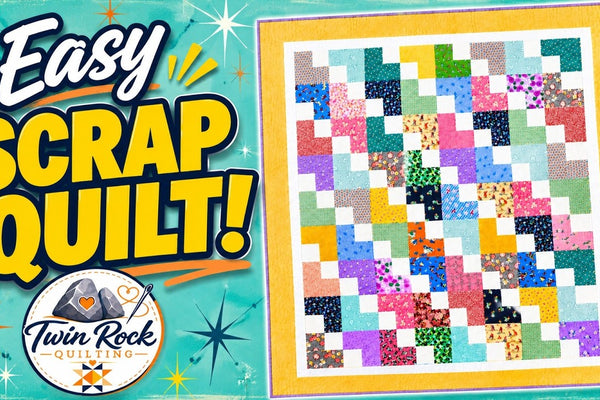 An easy beginner quilt made from leftover fabric pieces