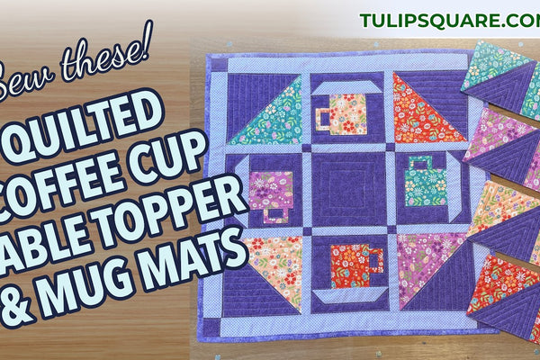 Coffee cup table topper and mug mats set