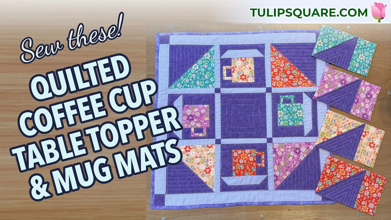 Coffee cup table topper and mug mats set
