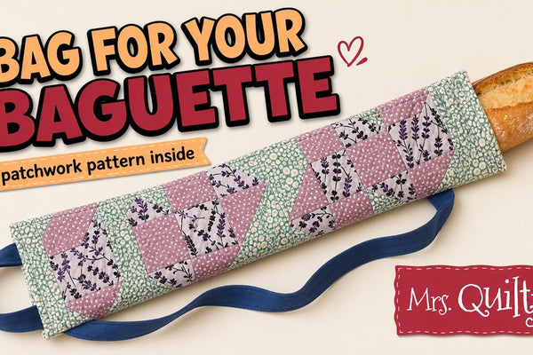 Quilted patchwork baguette bag