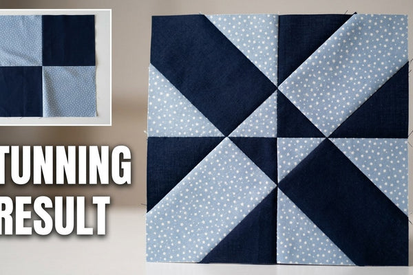 4 diagonal cuts, 4 pieces moved, a stunning quilt transformation, video by Cozy Sewing Nook