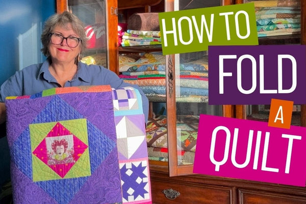 A quilt folded for long term storage