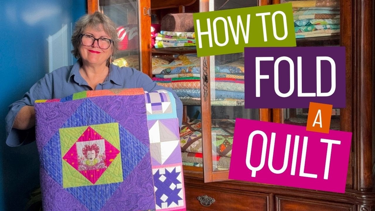 A quilt folded for long term storage