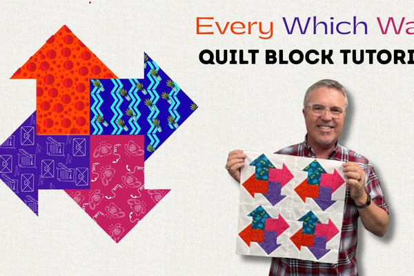 The Every Which Way quilt block sewn with partial seams