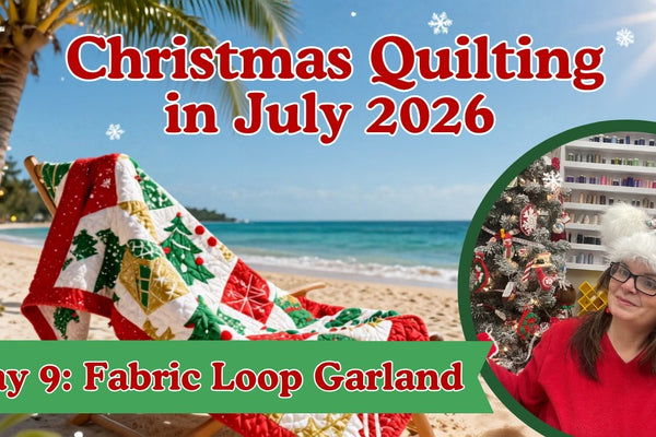 A garland made from loops of fabric, a Christmas in July sewing project